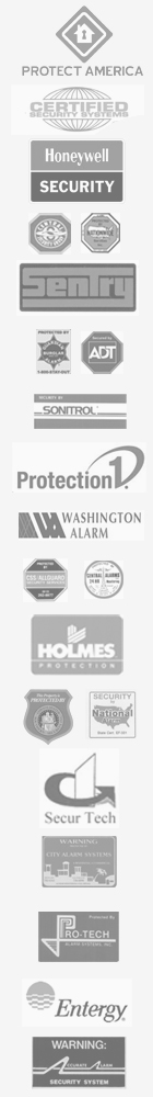 Logos of companies helped by the alarm industry financing, merger and acquisition specialists at rooney & Associates